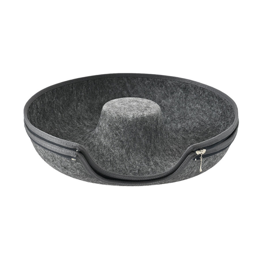 Leeby Cama T&uacute;nel Feltro Cinzento para gatos, , large Imagem n&uacute;mero 3