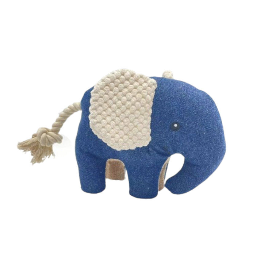 Tootoy! Comfort Denim Elephant peluche com som para c&atilde;es, , large Imagem n&uacute;mero 2