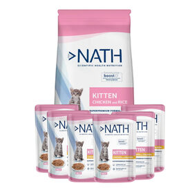 Pack Ra&ccedil;&atilde;o Nath  + Saquetas de Frango em gelatina para gatinhos