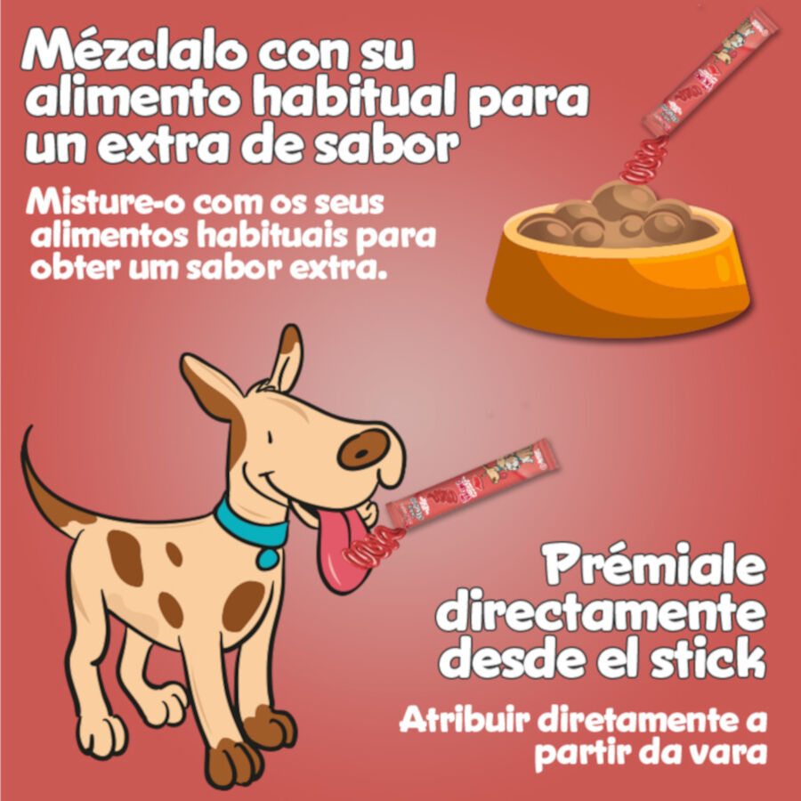 4 saquetas x 15 g 2&Snacks Snacks cremosos de carne bovina para c&atilde;es, , large Imagem n&uacute;mero 4