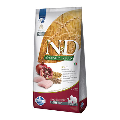 Ração para cães Farmina N&D Ancestral Grain Light com frango e romã