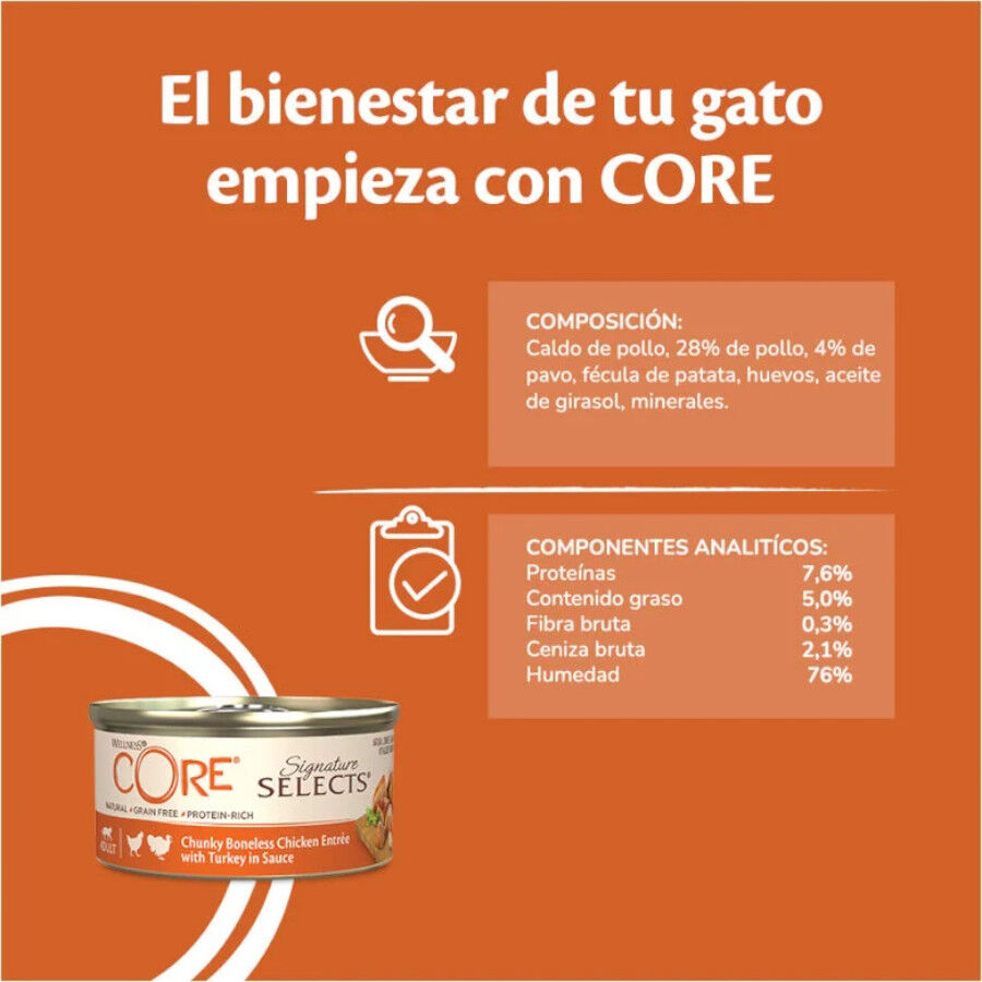 79 g Wellness Core Chunky frango e peru lata para gatos, , large Imagem n&uacute;mero 3