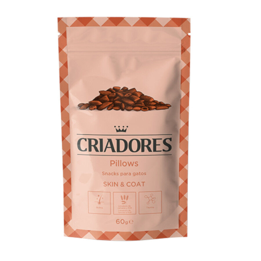 6 pacotes x 60 g Snack Criadores Skine Coat para melhorar a pele e o pelo do seu gato Pack poupan&ccedil;a!, , large Imagem n&uacute;mero 1