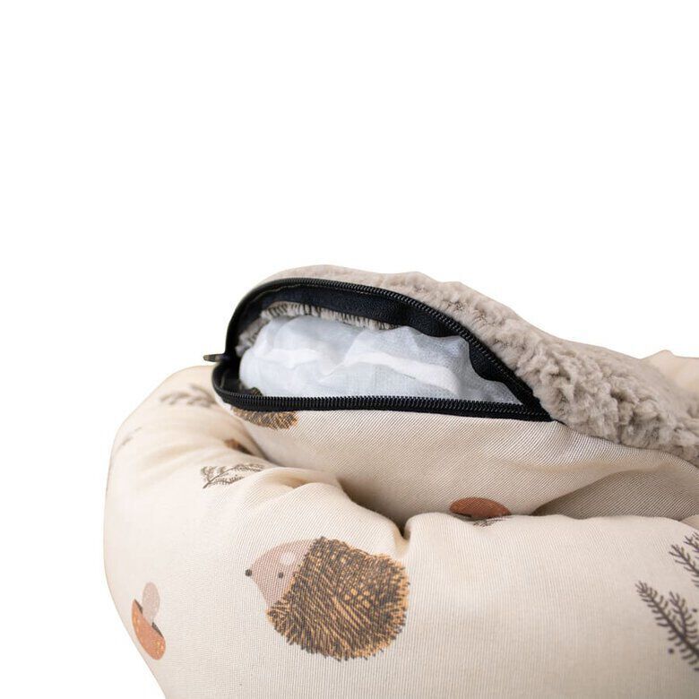 Leeby Cama Donut Antiderrapante Branca com Ouri&ccedil;os para gatos, , large Imagem n&uacute;mero 3