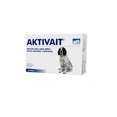 VetPlus Aktivait Senior Vitaminas que combatem o envelhecimento cerebral em cães de raça média e grande
