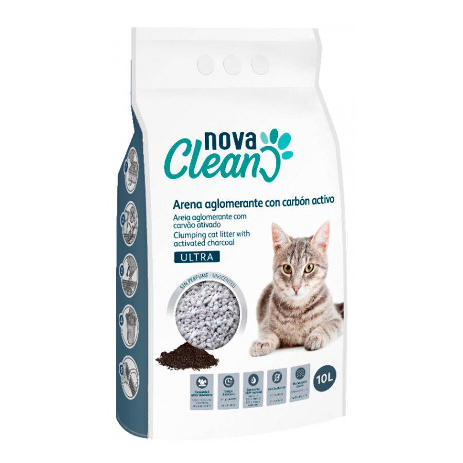 10 L Nova Clean Ultra Areia Aglomerante com Carv&atilde;o Ativado para gatos, , large Imagem n&uacute;mero 1
