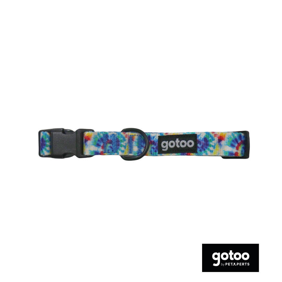 Gotoo Coleira estampada tie die azul para c&atilde;es, , large Imagem n&uacute;mero 2