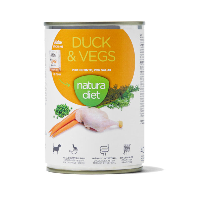 400 g Natura Diet Pato e Legumes latas para cães,  Imagem número 1 400 g Natura Diet Pato e Legumes latas para cães, , large Imagem número 1
