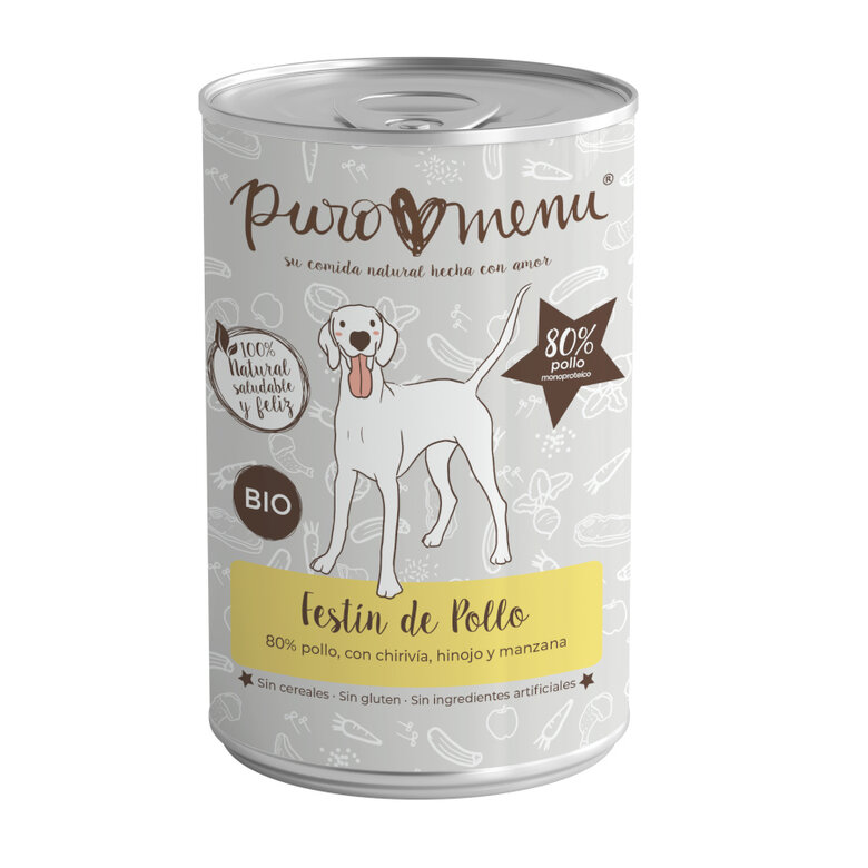 400 g Puro Menu Bio Chicken Feast lata para cães,  Imagem número 1 400 g Puro Menu Bio Chicken Feast lata para cães, , large Imagem número 1