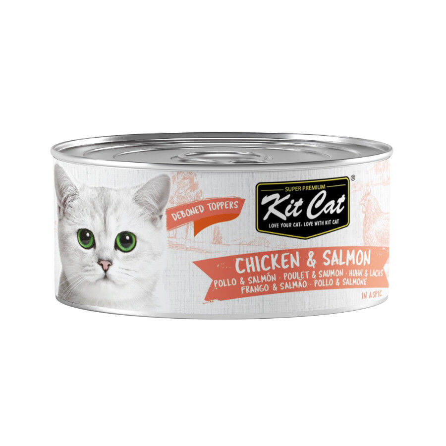 Kit Cat Comida h&uacute;mida de frango e salm&atilde;o em lata para gatos, , large Imagem n&uacute;mero 1