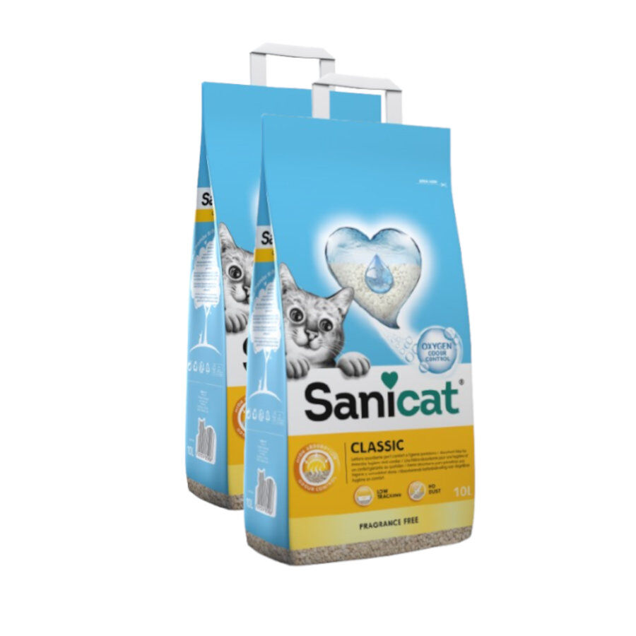 2 x 16 L Sanicat Classic Areia Absorvente Pack poupan&ccedil;a!, , large Imagem n&uacute;mero 1