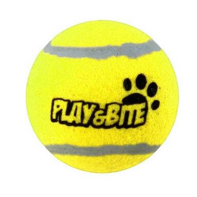 Play & Bite Bola de Ténis Amarela para cães 