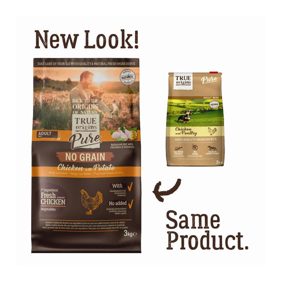 3 kg True Origins Pure Mini Adult Frango ra&ccedil;&atilde;o para c&atilde;es, , large Imagem n&uacute;mero 2