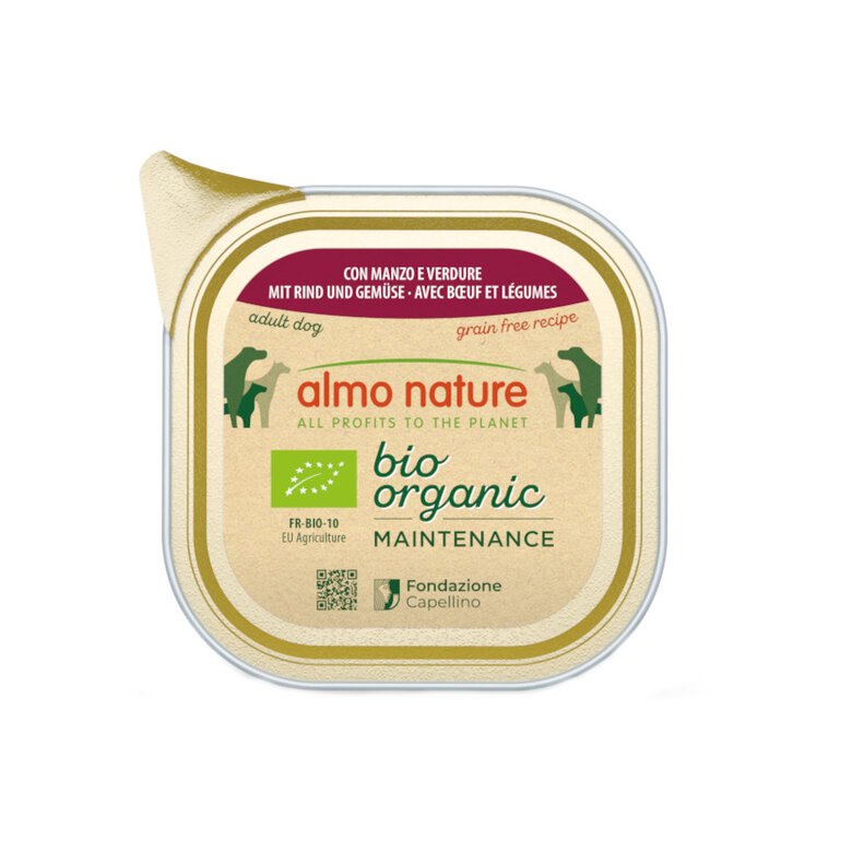 100 g Almo Nature Bio Organic Maintenance Ração para cães sem grãos, carne e vegetais,  Imagem número 1 100 g Almo Nature Bio Organic Maintenance Ração para cães sem grãos, carne e vegetais, , large Imagem número 1