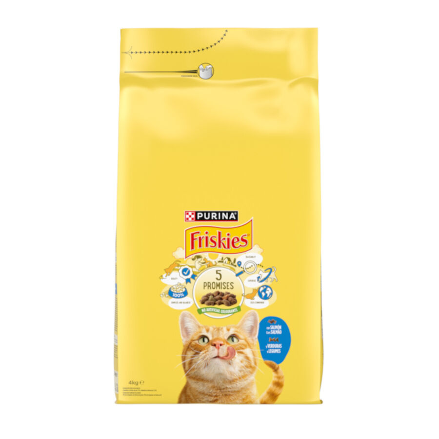 4 kg Purina Friskies Ra&ccedil;&atilde;o para Gato Adulto com Salm&atilde;o e Legumes, , large Imagem n&uacute;mero 2