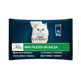 Gourmet Perle Filetes de Carne com Legumes em molho saquetas para gatos