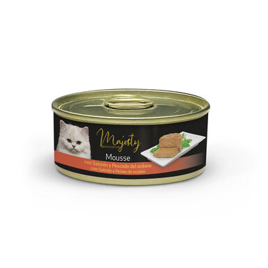 Majesty Adult Mousse de Salmão e Peixe do Oceano em lata para gatos