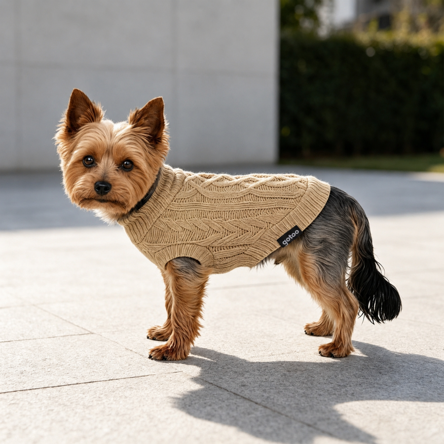 Gotoo Camisola de Malha Castanha para c&atilde;es, , large Imagem n&uacute;mero 1