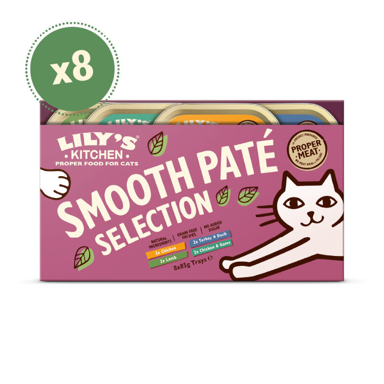 8 terrinas x 85 g Lily's Kitchen Feline Smooth Selection patê terrinas - Multipack,  Imagem número 1 8 terrinas x 85 g Lily's Kitchen Feline Smooth Selection patê terrinas - Multipack, , large Imagem número 1
