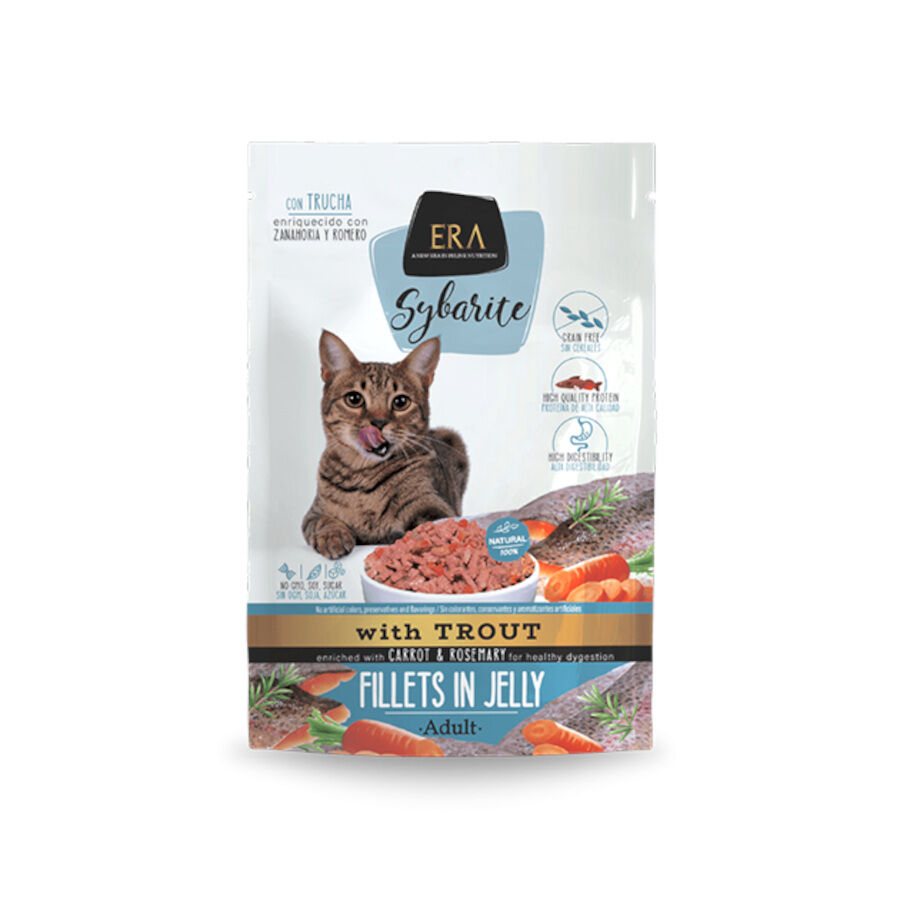 85 g ERA Sybarite Adult Truta Filetes em Gelatina Saqueta para gatos , , large Imagem n&uacute;mero 1