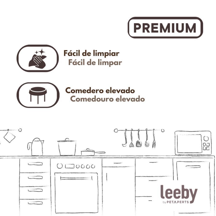 Leeby Comedouro Elevado Inclinado em Cer&acirc;mica Estilo Flor para gatos, , large Imagem n&uacute;mero 5