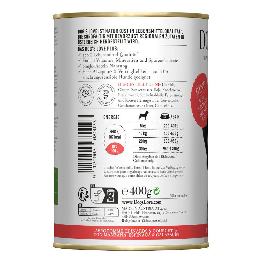 400 g Dog's Love Adulto Carne de Vaca em lata para c&atilde;es, , large Imagem n&uacute;mero 2