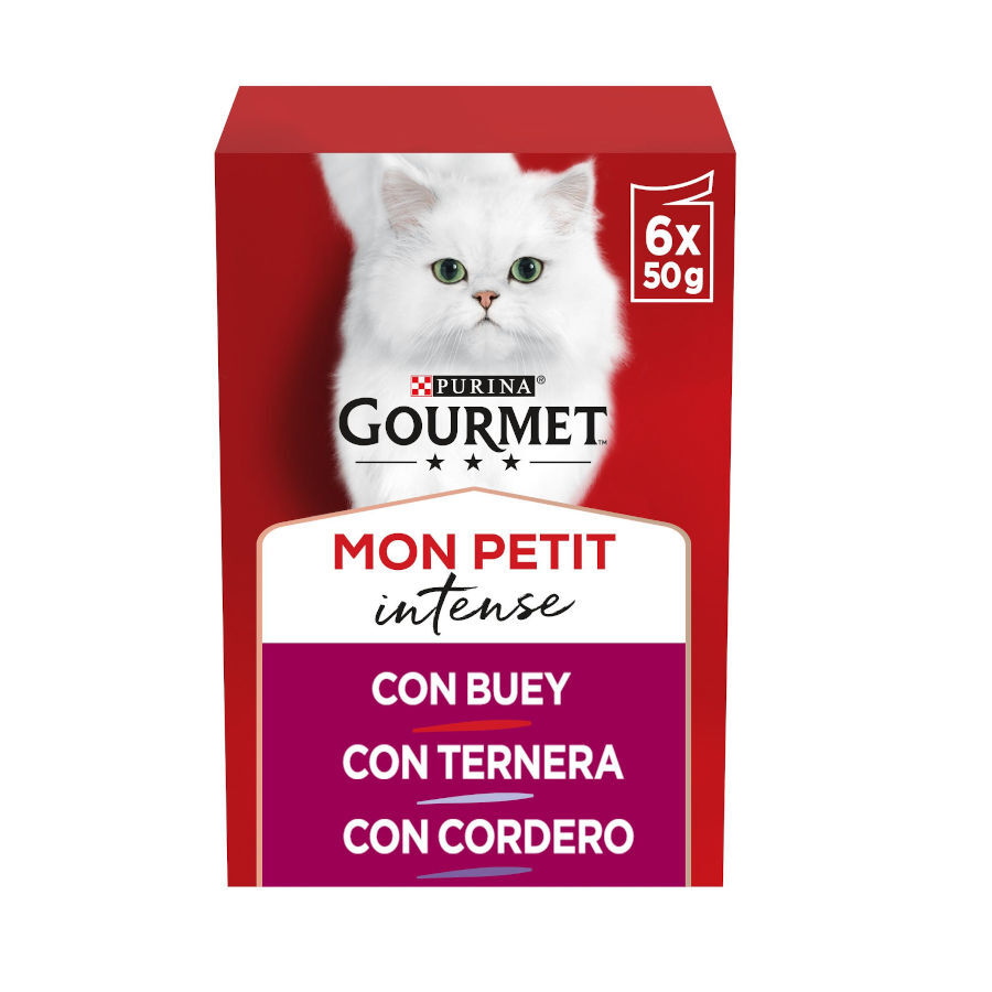 6 saquetas x 50 g Purina Gourmet Mon Petit Sele&ccedil;&atilde;o Carne com molho em saqueta para gatos, , large Imagem n&uacute;mero 1