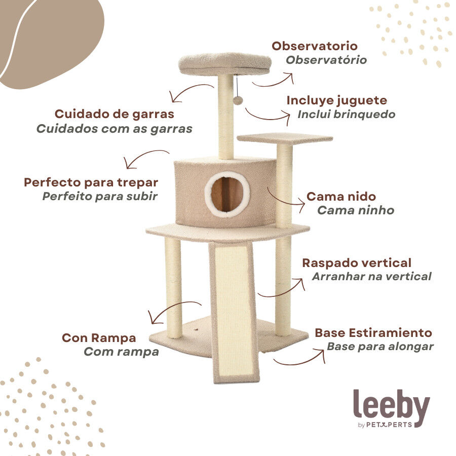Leeby Boucle Collection &aacute;rvore arranhadora com cama nido e arranhador vertical para gatos, , large Imagem n&uacute;mero 3