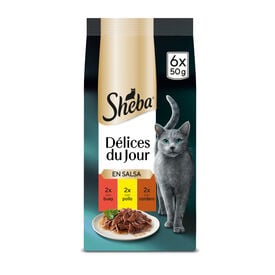 Sheba Délices du Jour em Molho de Carne, Frango e Cordeiro ração húmida para gatos