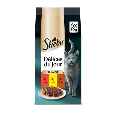Sheba Délices du Jour em Molho de Carne, Frango e Cordeiro ração húmida para gatos