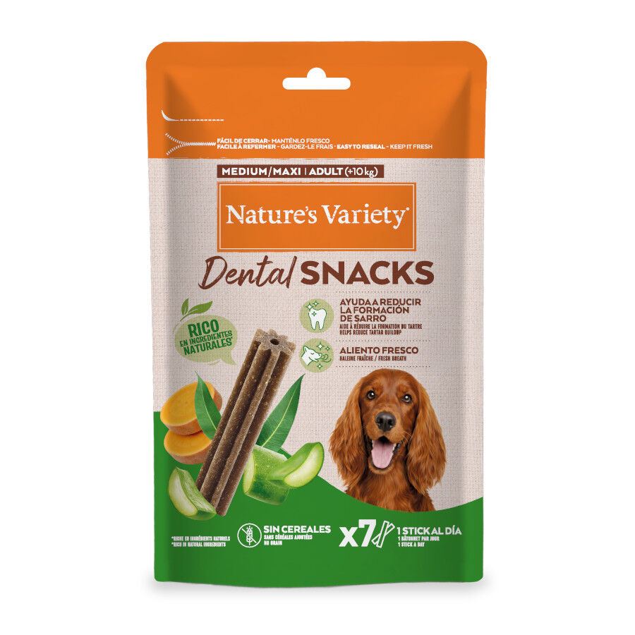 7 barritas Nature's Variety Medium/Maxi Adult Dental Snacks para c&atilde;es, , large Imagem n&uacute;mero 1