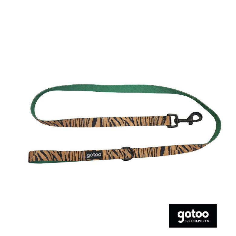 Gotoo Trela estampada tigre castanha para cães,  Imagem número 2 Gotoo Trela estampada tigre castanha para cães, , large Imagem número 2