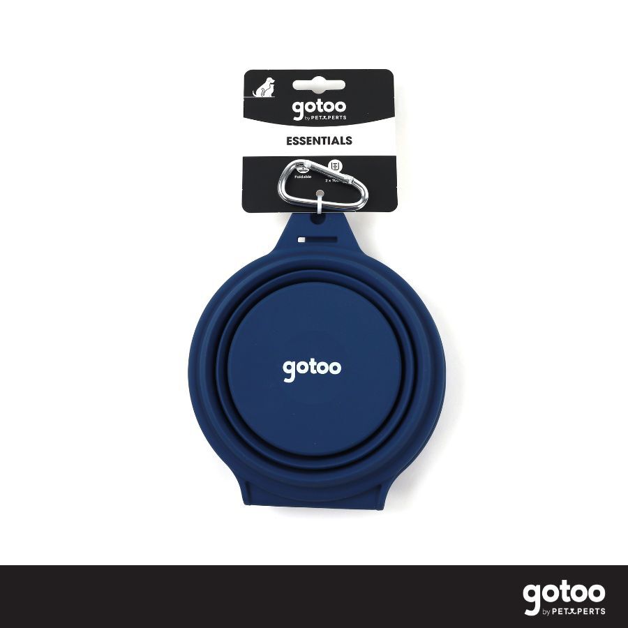 Gotoo Comedouro Port&aacute;til Duplo em Silicone Azul para c&atilde;es e gatos, , large Imagem n&uacute;mero 6