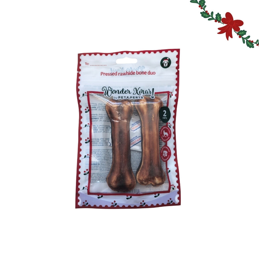 1 pack x 2 uns. Wonder Christmas Dupla de Ossos de Couro Prensado Snacks para C&atilde;es, , large Imagem n&uacute;mero 5