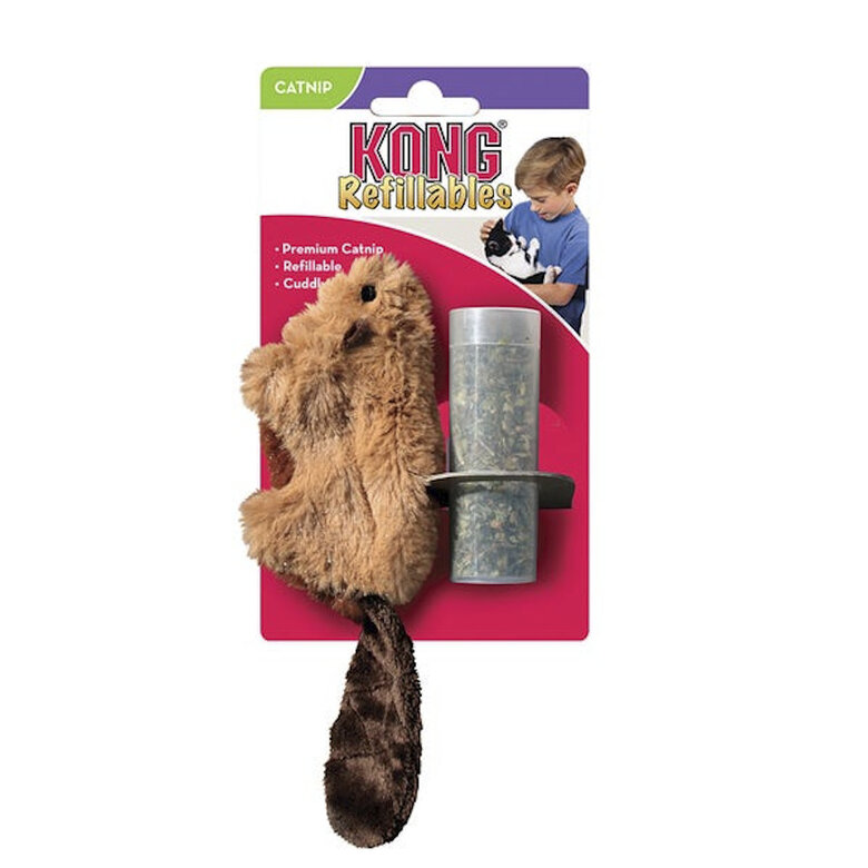 Kong Cat Refillable Beaver Brinquedo com catnip para gatos,  Imagem número 1 Kong Cat Refillable Beaver Brinquedo com catnip para gatos, , large Imagem número 1