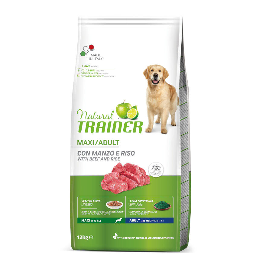 12 kg Natural Trainer Adult Maxi Terneira ra&ccedil;&atilde;o para c&atilde;es , , large Imagem n&uacute;mero 2
