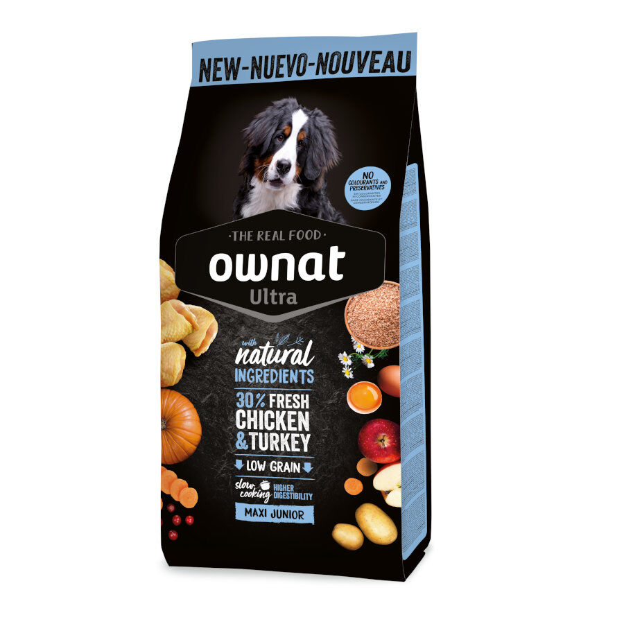 Ownat Maxi Junior Ultra Frango e Peru ra&ccedil;&atilde;o para cachorros, , large Imagem n&uacute;mero 1