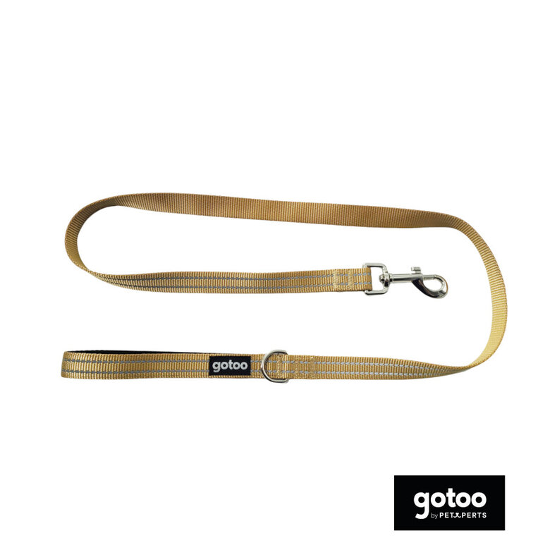Gotoo Trela de nylon reflexiva bege para cães,  Imagem número 2 Gotoo Trela de nylon reflexiva bege para cães, , large Imagem número 2