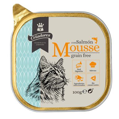 Criadores Grain Free Mousse de Salmão terrina para gatos