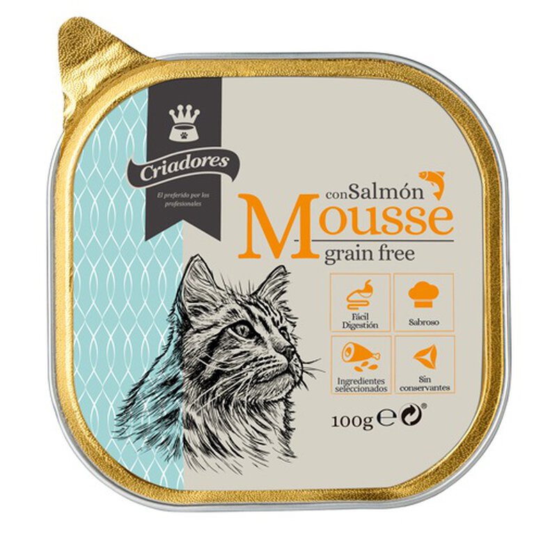 100 g Criadores Grain Free Mousse de Salmão terrina para gatos,  Imagem número 1 100 g Criadores Grain Free Mousse de Salmão terrina para gatos, , large Imagem número 1