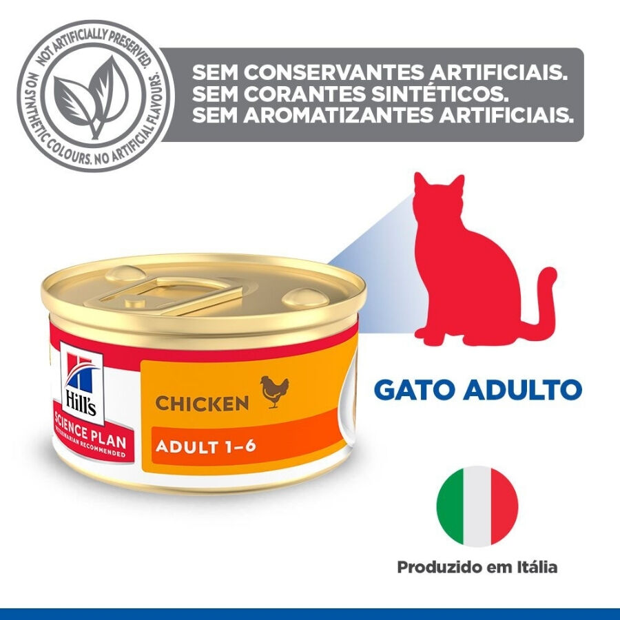 85 g Hill's Science Plan Adult Comida h&uacute;mida Mousse de Frango em lata para gatos, , large Imagem n&uacute;mero 3