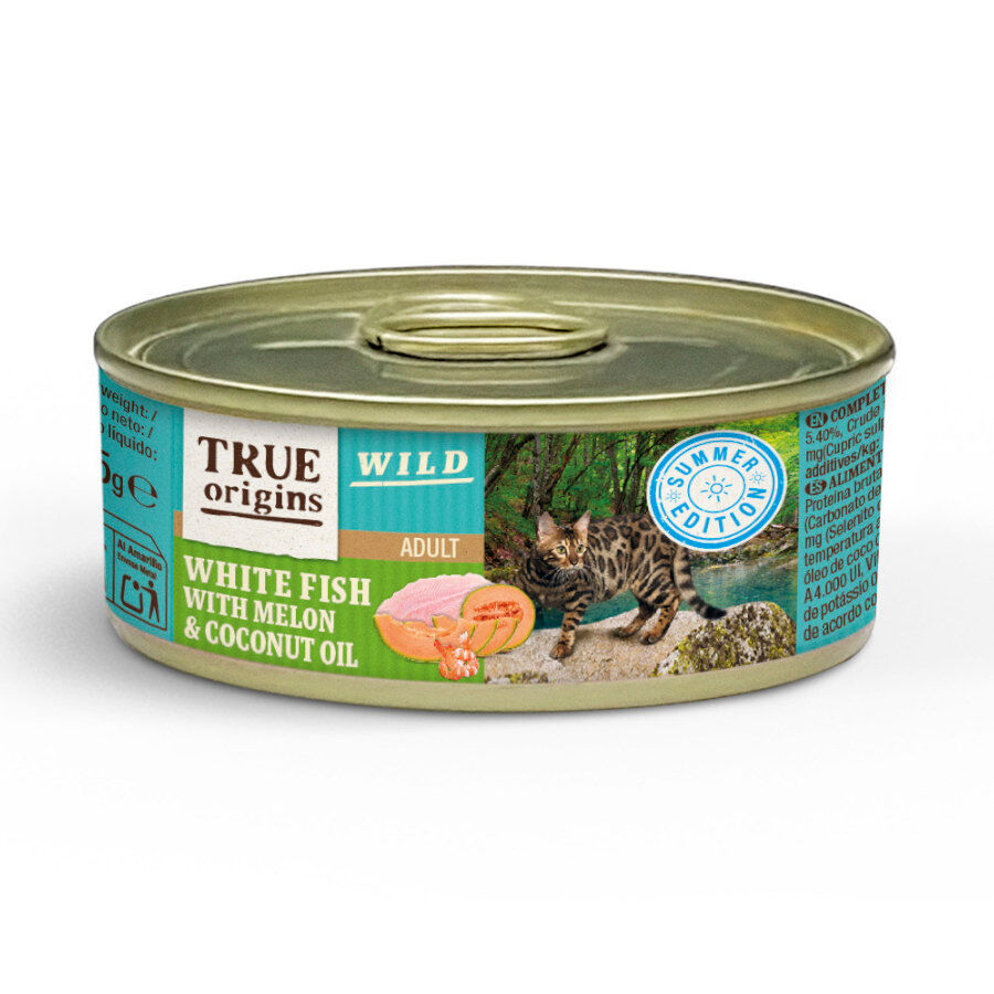 85 g True Origins Wild Summer Peixe Branco com Camar&atilde;o, Mel&atilde;o e &Oacute;leo de Coco em lata para gatos, , large Imagem n&uacute;mero 1