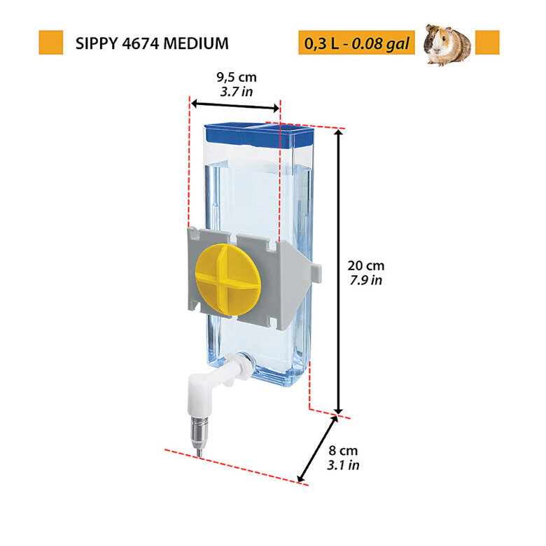 Ferplast Sippy bebedouro com ventosa para roedores,  Imagem número 2 Ferplast Sippy bebedouro com ventosa para roedores, , large Imagem número 2