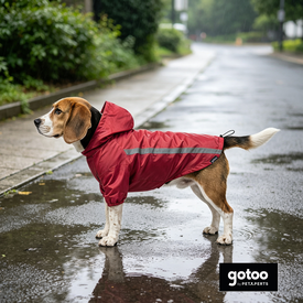 Gotoo Casaco Imperme&aacute;vel Refletor Vermelho para c&atilde;es