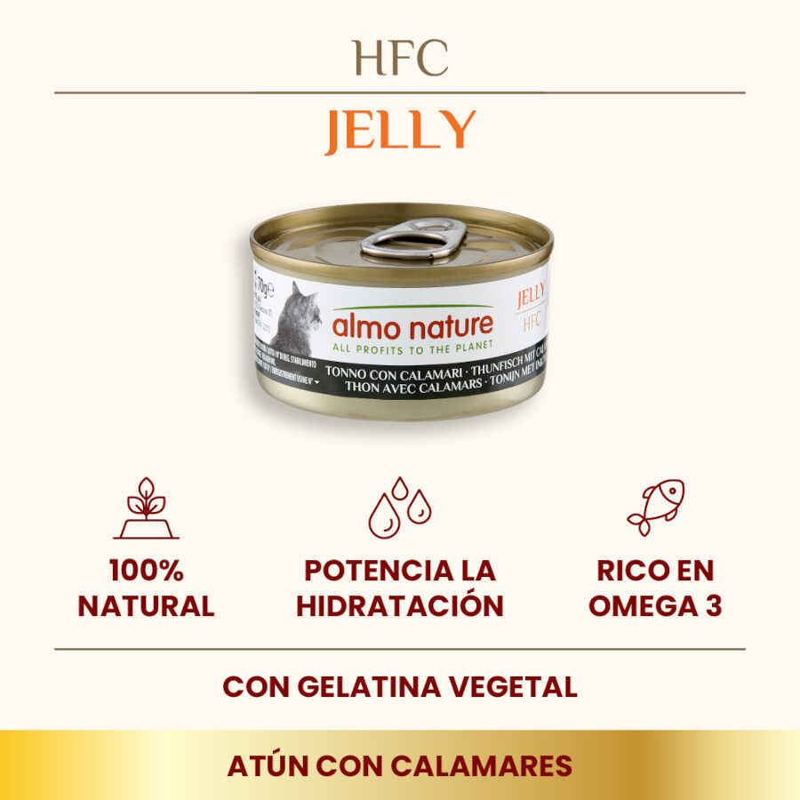 70 g Almo Nature HFC Atum e Lula em Geleia para gatos, , large Imagem n&uacute;mero 2