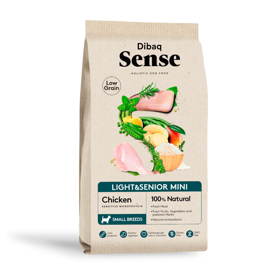 2 kg Dibaq Sense Low Grain Light & Senior Mini Ra&ccedil;&atilde;o de frango para c&atilde;es, , large Imagem n&uacute;mero 1