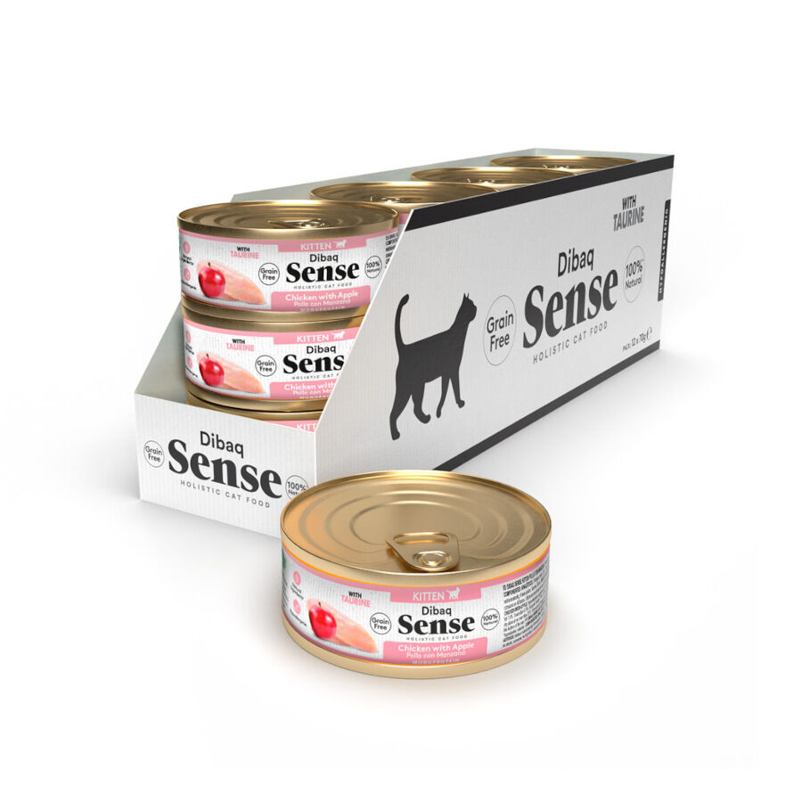 70 g Lata Dibaq Sense Grain Free Kitten Chicken e Apple para gatos, , large Imagem n&uacute;mero 2