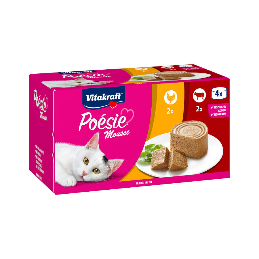48 latas x 85 g Vitakraft Po&eacute;sie Mousse Pollo y Ternera lata para gatos &iexcl;Pack Ahorro!, , large Imagem n&uacute;mero 1