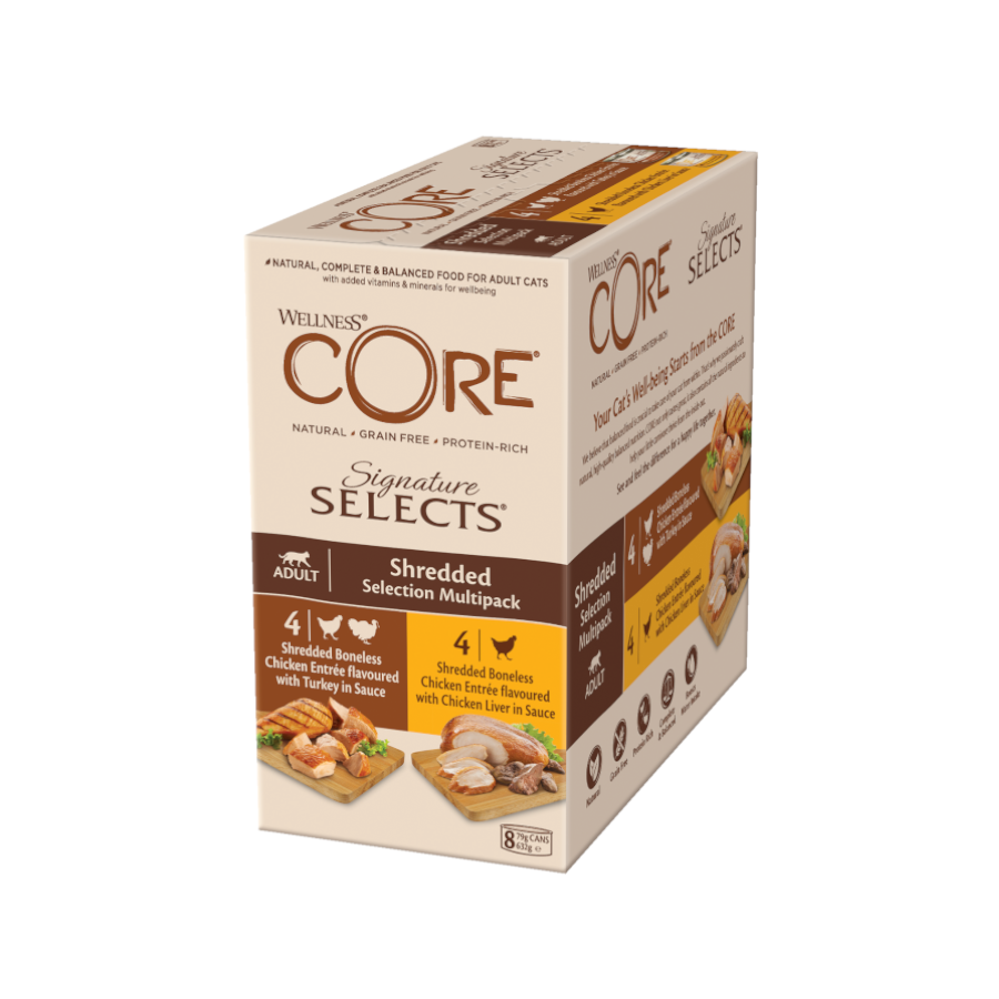 8 latas x 79 g Wellness Core Shredded Selection lata para gatos  8, , large Imagem n&uacute;mero 1