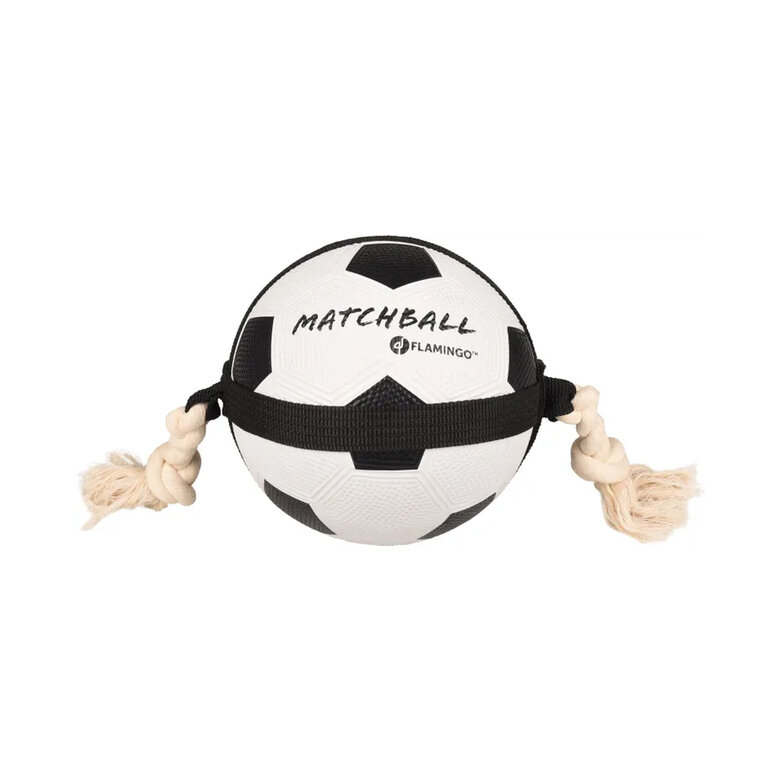 Flamingo Matchball Bola de Futebol com corda para cães,  Imagem número 1 Flamingo Matchball Bola de Futebol com corda para cães, , large Imagem número 1